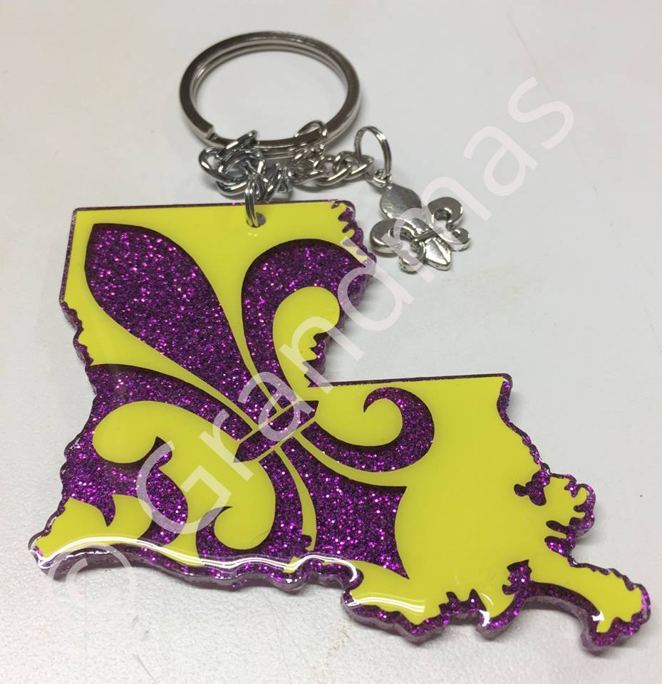 Purple and Gold Keychain