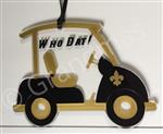 Saints Golfcart Ornament 5"