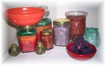 Assorted Candles, Berry Bowls